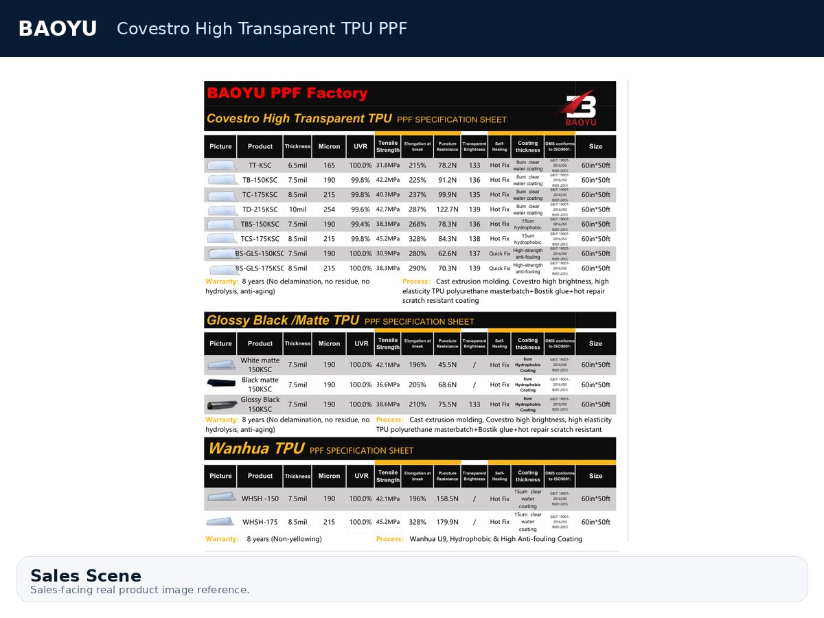 Covestro High Transparent TPU PPF product display 10