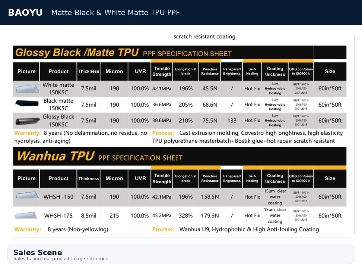 Matte Black & White Matte TPU PPF product display 10