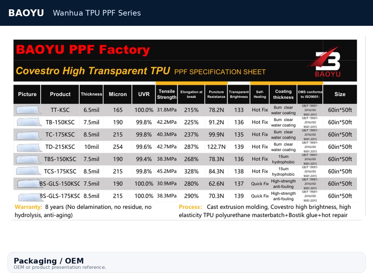 Wanhua TPU PPF Series product display 8